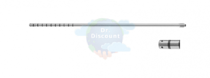 Трубка 340 мм, с маркерами глубины, с резьбой, для рукояток с 300-167-100, 4 отверстия на дистальном конце, 5 мм